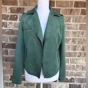 Philosophy Green Suede Faux Leather Jacket